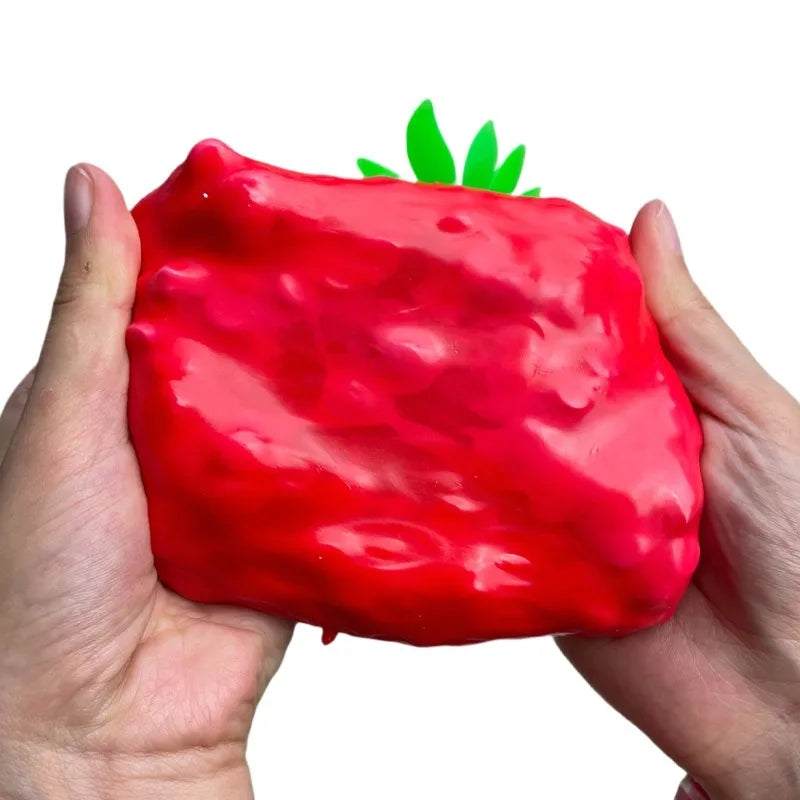 Handmade Crunchy Strawberry Stress Ball Squishy Toy Building Block Filling Crispy Fidget Ball ASMR Sensory Stress Relief Toy