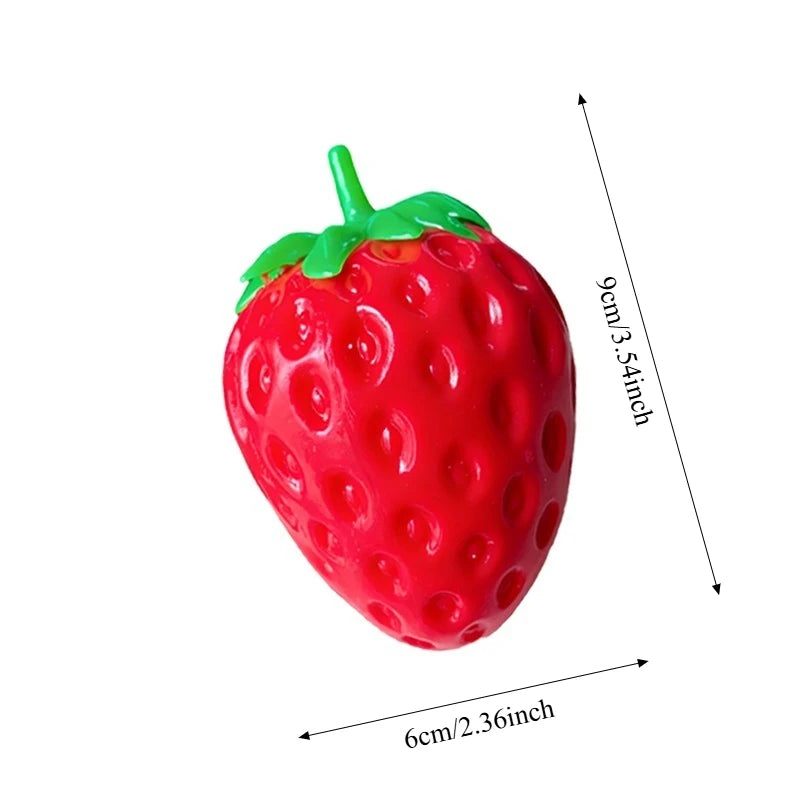Handmade Crunchy Strawberry Stress Ball Squishy Toy Building Block Filling Crispy Fidget Ball ASMR Sensory Stress Relief Toy