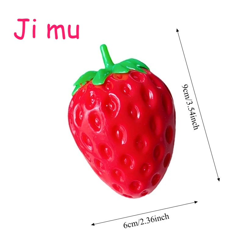 Handmade Crunchy Strawberry Stress Ball Squishy Toy Building Block Filling Crispy Fidget Ball ASMR Sensory Stress Relief Toy